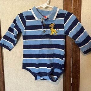 Vintage Disney Blue Striped Simba Onesie